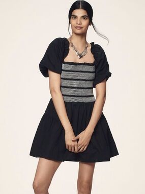 navy blue dress for baby girl Maeve The Jeannie Short-Sleeve Denim A-Line Mini Dress by Maeve